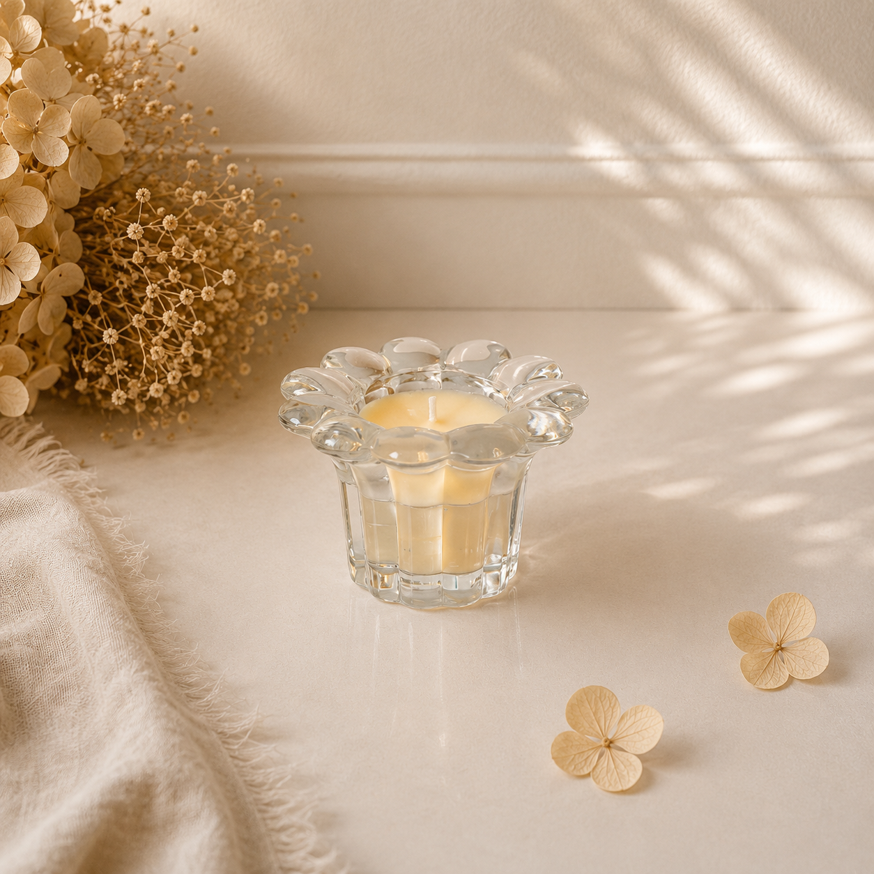 VANI Fleur de Verre – Χειροποίητο Κερί σε Κρυστάλλινο Ανθισμένο Δοχείο - Image 2