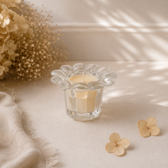 VANI Fleur de Verre – Χειροποίητο Κερί σε Κρυστάλλινο Ανθισμένο Δοχείο