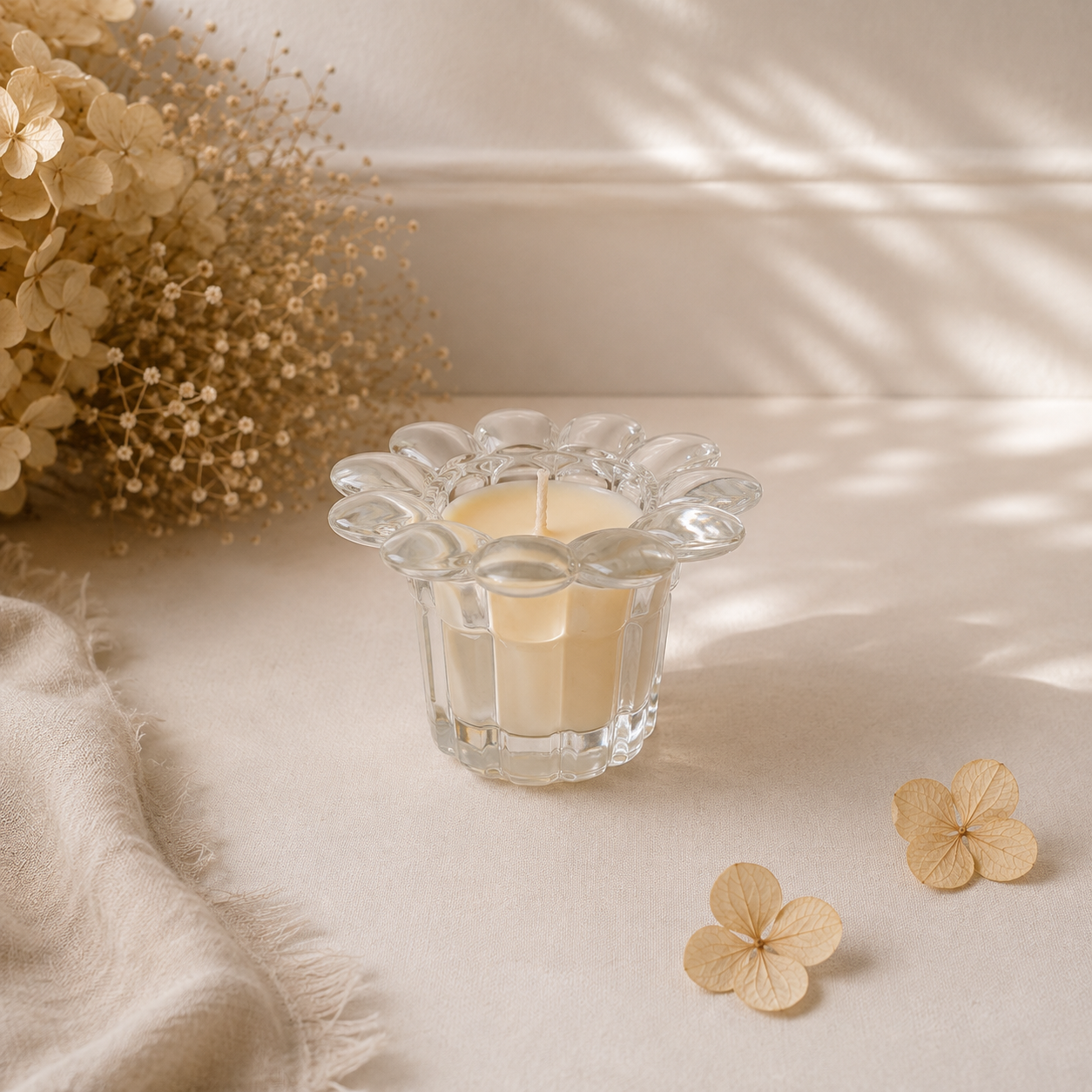 VANI Fleur de Verre – Χειροποίητο Κερί σε Κρυστάλλινο Ανθισμένο Δοχείο