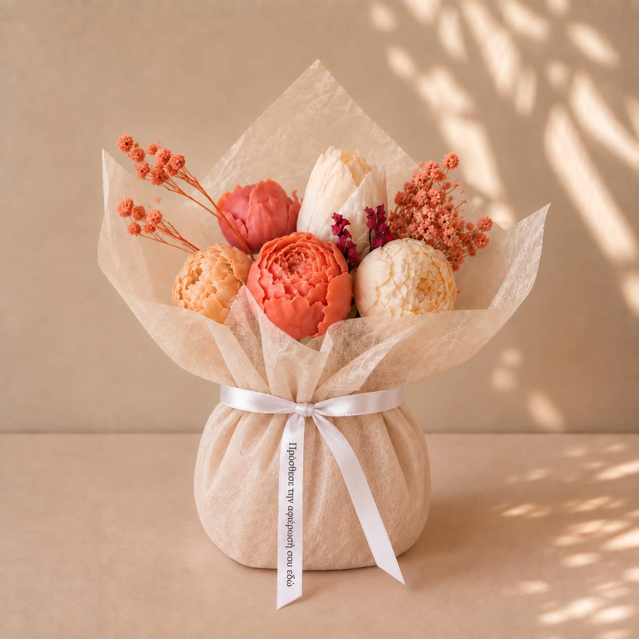 VANI Petit Bouquet Éternel — προσωπική αφιέρωση στην κορδέλα