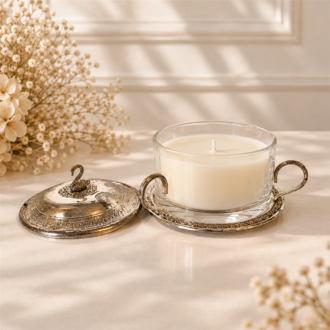 VANI Cygne de Verre — Χειροποίητο Αρωματικό Κερί σε Vintage Γυάλινο Δοχείο με Κύκνο