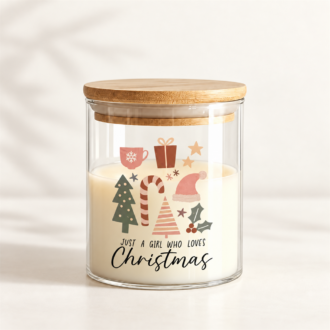 VANI Girl Loves Christmas — Χειροποίητο Κερί σε Γυάλινο Βάζο