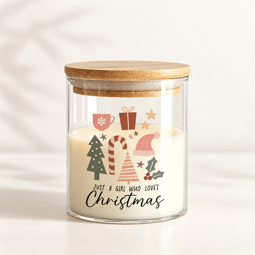 VANI Girl Loves Christmas — Χειροποίητο Κερί σε Γυάλινο Βάζο