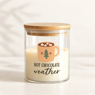 VANI Christmas Hot Chocolate- — Χειροποίητο Κερί σε Γυάλινο Βάζο
