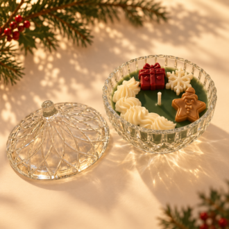 VANI Bonbon de Noël — Χριστουγεννιάτικο Κερί σε Φοντανιέρα με Καπάκι