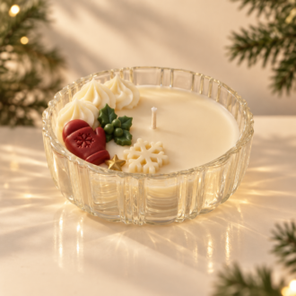 VANI Cristal d’Hiver — Χριστουγεννιάτικο Κερί σε Ανάγλυφο Γυάλινο Μπολ